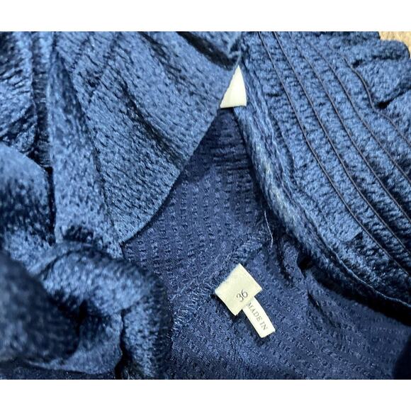 Sandro Paris V-Neck Blue Shift Dress Neck Tie Long Sleeve Sz 36/US Sm - Picture 7 of 12